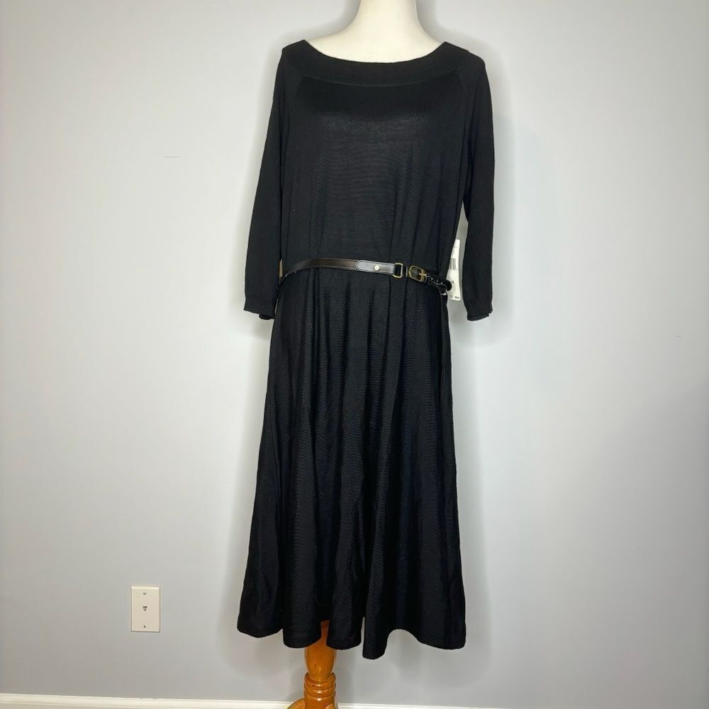 Ralph Lauren- Black Long Dress with Belt